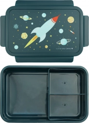 A Little Lovely Company cutie pentru gustare cu compartimente, tematică spațială, 1,2 l