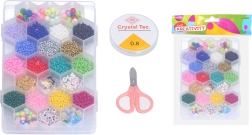 Set de mărgele cu șnur, foarfecă și închizători