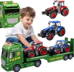 Woopie camion de remorcare cu tractoare – lumini și sunete, fermă 1:12