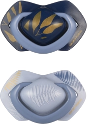 Canpol babies suzetă simetrică din silicon Light Touch Gold, 18m+, 2 buc, albastru