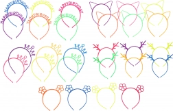 Bentiță de păr cu ornament, mix de culori