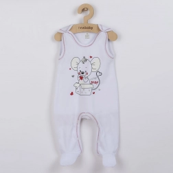Salopetă pentru bebeluși New Baby Mouse, albă