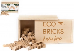 Joc de construcție din lemn cu 90 piese în cutie