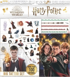 Set mare de tatuaje HARRY POTTER cu carte de colorat în săculeț