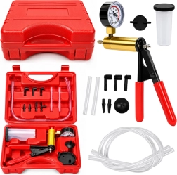 Pompă manuală de vacuum cu manometru pentru aerisirea frânelor, set în cutie 120 ml