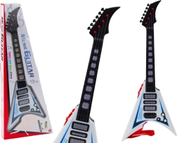 Chitară electrică pentru copii cu lumini și melodii – albă