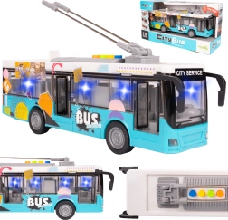 Autobuz urban 1:16 cu lumină și sunet – albastru