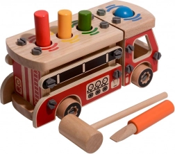 Set de construcție de pompieri din lemn cu banc de bătut LUCY & LEO