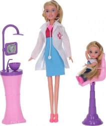 Păpușă dentistă cu fetiță 29 cm