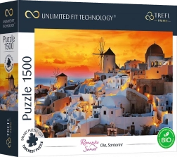 Puzzle TREFL UFT apus de soare romantic: Oia, Santorini 1500 piese