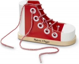 pantof din lemn cu șireturi MELISSA & DOUG pentru exersarea legării