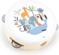 Tamburină din lemn Animalele lumii de Sarah Betz