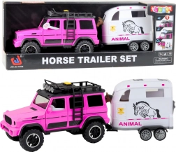 Mașină de teren cu remorcă pentru cal, cu lumini și sunete