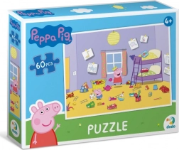 Puzzle Peppa Pig – joacă în căsuța din cameră, 60 piese