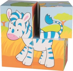 Cuburi din lemn Animale de la Goki