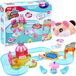 Pistă interactivă cu hamster – gelaterie cu accesorii