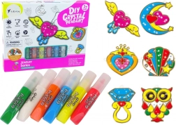 Pandantive vitralii pentru colorat – culori gel, 6 buc