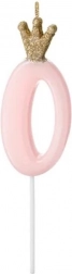 Lumânare de aniversare cu coroniță - roz