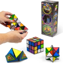 Set de puzzle-uri 3 în 1 – cub 3x3, infinit stelat și puzzle hexagonal