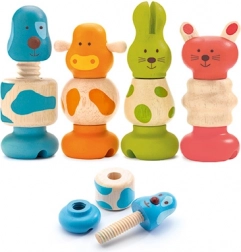 Djeco animale din lemn cu șuruburi