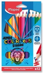 Creioane colorate MAPED Color'Peps Strong Jumbo 12 buc