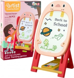 Tablă magnetica dublă cu jocuri pentru copii roz