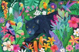 Puzzle Ravensburger Panter în jungla înflorită 3000 piese
