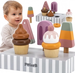 VIGA PolarB înghețate din lemn pe suport – set 5 buc