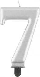 Lumânare pentru tort argintie numărul șapte
