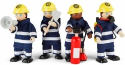 Figurine din lemn Tidlo – pompieri (4 buc.)