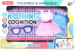 Cărticică moale 3‑în‑1 pentru cei mici cu oglindă și jucărie de dentiție