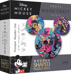 Puzzle din lemn, față-verso, TREFL Wood Craft Origin Mickey Mouse, 505 piese