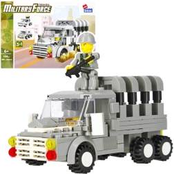 Set de construcție camion militar cu minifigurină