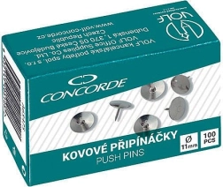 Piuneze metalice CONCORDE, 100 buc., mici