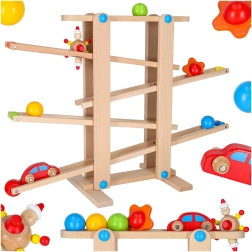 Circuit Montessori XXL din lemn pentru bile