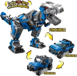 Qman Idei nelimitate 3‑în‑1 tehnologie mecanică – dinozaur robotic și mașini de teren