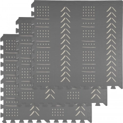 Saltea din spumă HUMBI 180 × 60 cm, puzzle mari impermeabile, sigură, 3 buc, boho gri