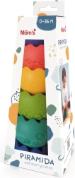 Piramidă senzorială în culori pastel pentru bebeluși