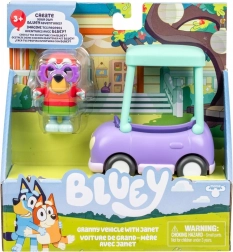set figurine BLUEY – mașina bunicii și Janet
