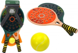 Set 2 rachete Padel Verde Bej PU Minge Galben pentru copii pentru jocuri