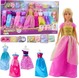Mare set de modă Anlily Păpușă cu rochii și accesorii 24ks