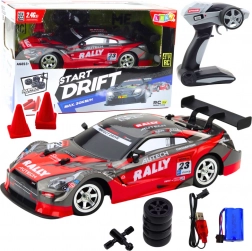 Mașină de curse RC pentru drift, roșu-negru, 30 km/h, 1:16