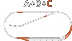 Roco geoLINE set de șine C cu terasament – secțiune paralelă H0