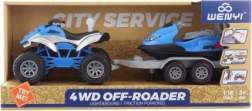 ATV din plastic cu remorcă și scuter – ATV cu scuter pe baterii