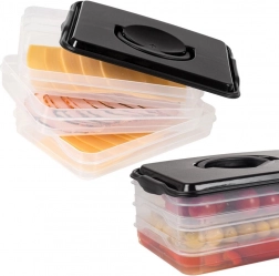 Cutie cu trei niveluri pentru mezeluri și brânzeturi 3×600 ml