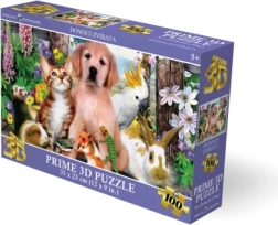 Puzzle 3D animale de casă 100 piese