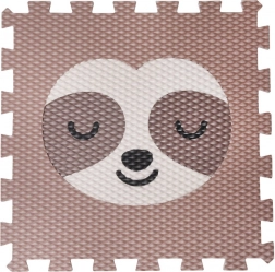 Minideckfloor leneș, maro cu leneș crem