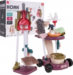 Cărucior de curățenie pentru copii cu accesorii