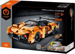 Set de construcție 2‑în‑1 mașină sport și ATV cu mecanism cu recul, 278 piese, portocaliu