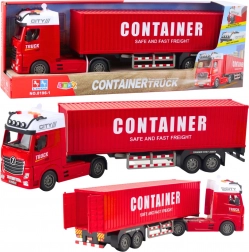 Camion roșu cu container și sunete